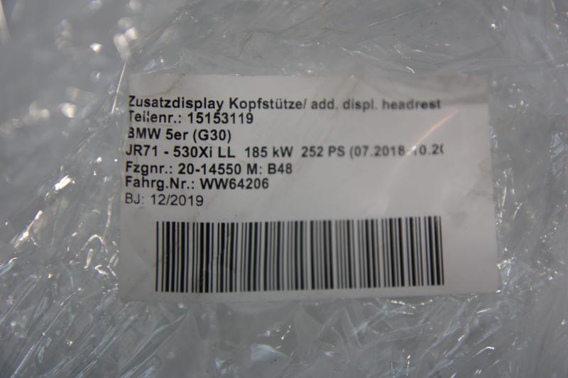 65506815911 Pantalla BMW 5 Series F90 M5, 5 Series F90 M5 LCI, 5 Series G30, 5 Series G30 LCI, 5 Series G31 Touring, 5 Series G31 Touring LCI, 5 Series G38, 5 Series G38 LCI, 6 Series G32 GT, 6 Series G32 GT LCI, 7 Series G11, 7 Series G11 LCI, 7 Series G12, 7 Series G12 LCI, X5 F15, X5 M F85, X6 F16, X6 M F86