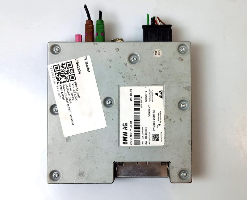 9867198 Módulo control vídeo BMW 3 Series F30, 3 Series F30 LCI, 3 Series F31, 3 Series F31 LCI, 3 Series F34 GT LCI, 3 Series F80 M3 LCI, 4 Series F32, 4 Series F32 LCI, 4 Series F33, 4 Series F33 LCI, 4 Series F36 Gran Coupé LCI, 4 Series F82 M4 LCI, 4 Series F83 M4 LCI, 5 Series F07 GT LCI, 5 Series F10, 5 Series F10 LCI, 5 Series F11, 5 Series F11 LCI, 5 Series F18, 5 Series F18 LCI, 5 Series F90 M5, 5 Series F90 M5 LCI, 5 Series G30, 5 Series G30 LCI, 5 Series G31 Touring, 5 Series G31 Touring LCI, 5 Series G38, 5 Series G38 LCI, 6 Series F06 Gran Coupé LCI, 6 Series F12, 6 Series F12 LCI, 6 Series F13, 6 Series F13 LCI, 6 Series G32 GT, 6 Series G32 GT LCI, 7 Series F01, 7 Series F01 LCI, 7 Series F02, 7 Series F02 LCI, 7 Series F04 Hybrid, 7 Series G11, 7 Series G11 LCI, 7 Series G12, 7 Series G12 LCI, X3 F25, X3 G01, X3 M F97, X4 F26, X4 G02, X4 M F98, X5 F15, X5 M F85